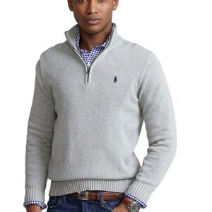 Men's Ralph Lauren Gray Half-Zip Sweater